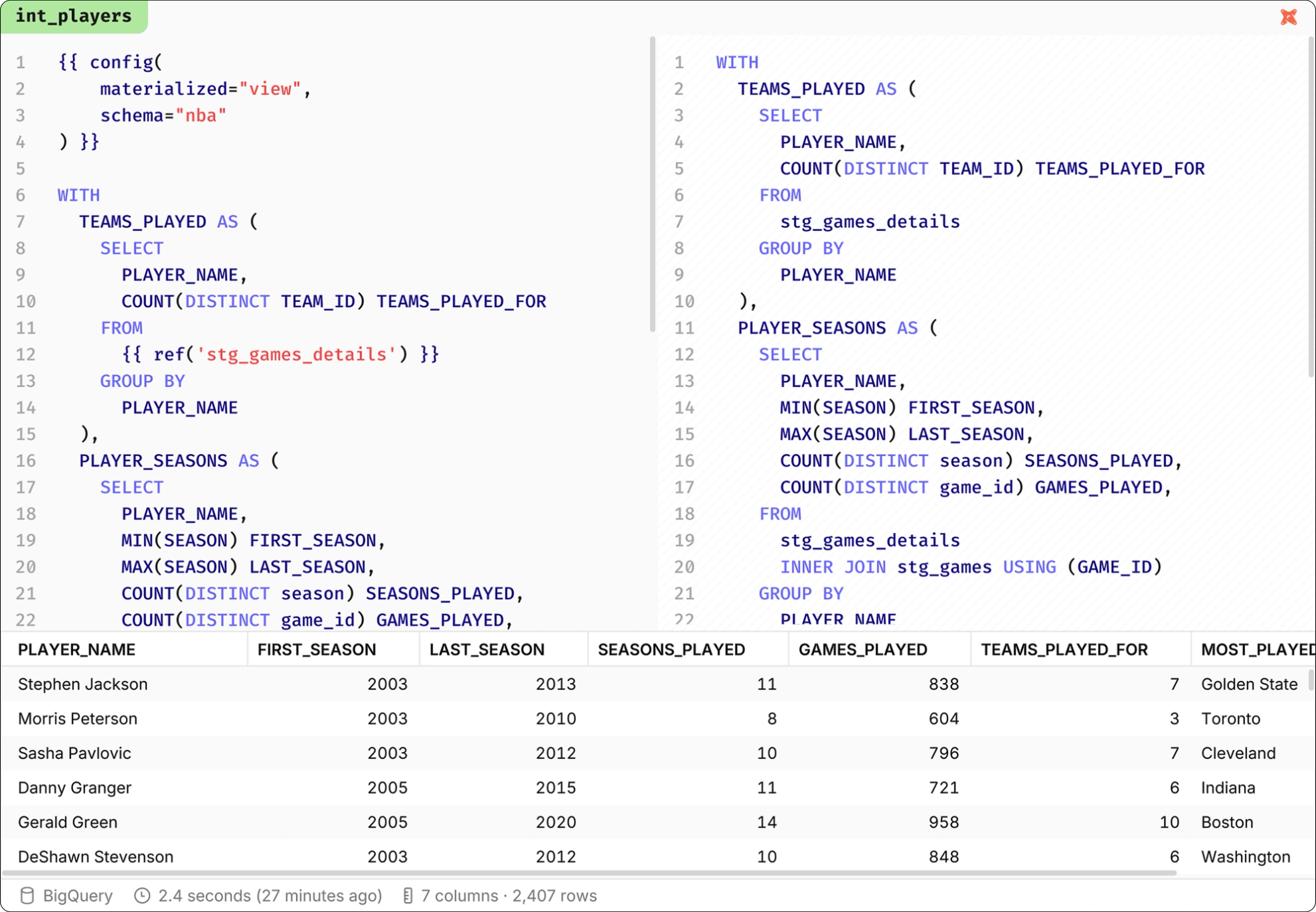 Side-by-side compiled